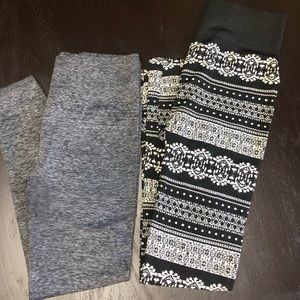 2 Motherhood fleece lined maternity leggings size small.